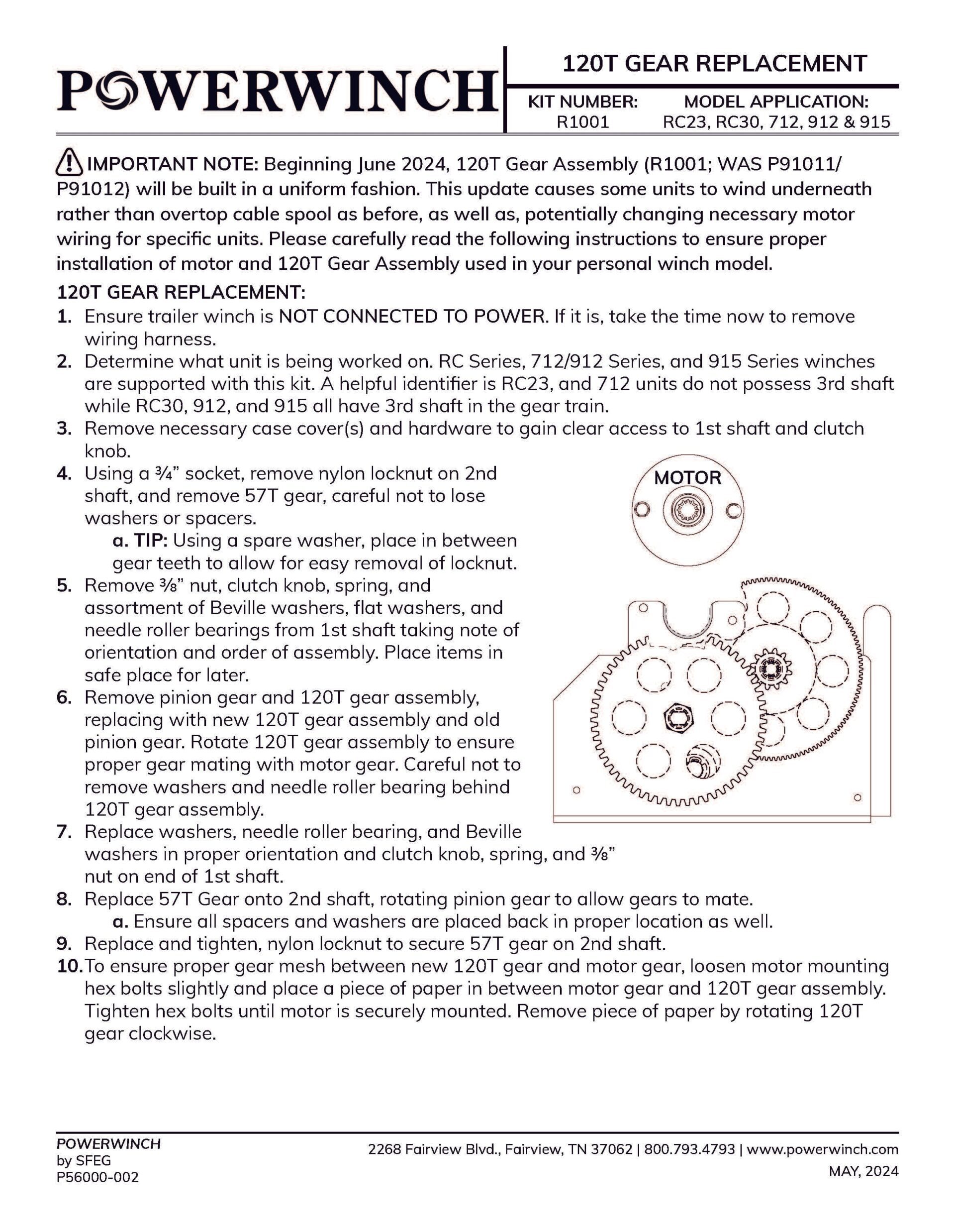 R1001 - 1st Shaft- 120T Gear Kit - Image 4